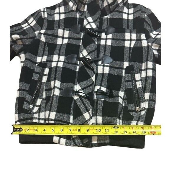 YMI black white check plaid pattern jacket coat full zipper short cool street - Picture 9 of 16